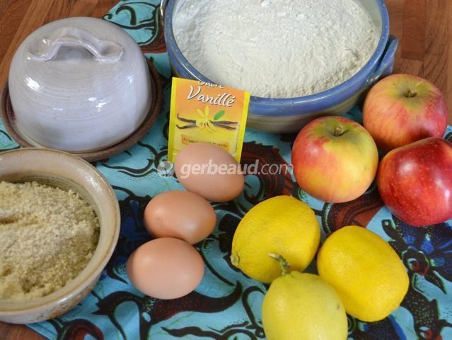 Ingrédients pour la tarte aux pommes et aux citrons