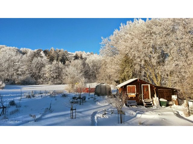 Potager des Milans sous un vivifiant soleil d'hiver.