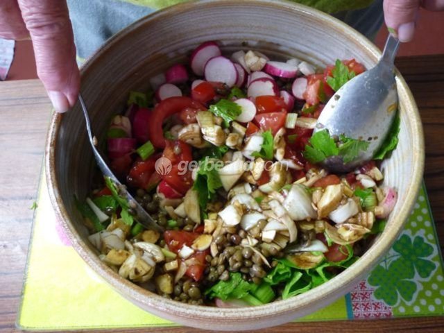 Mélange de la salade