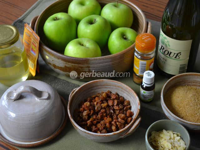 Ingrédients pour les pommes caramélisées