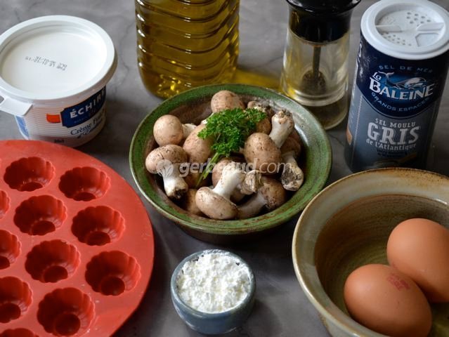 Ingrédients des bouchées aux champignons