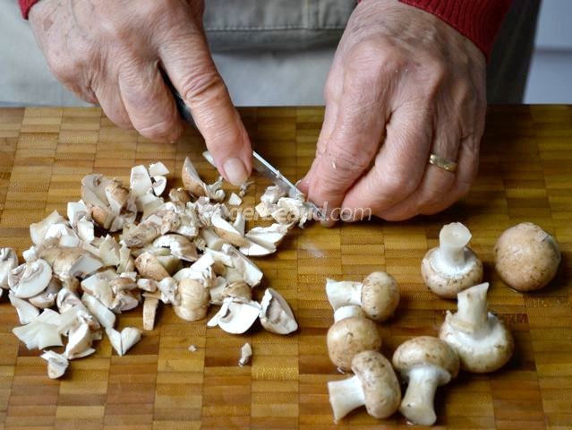 Découpe des champignons