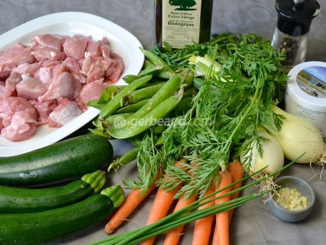 Ingrédients du sauté de veau
