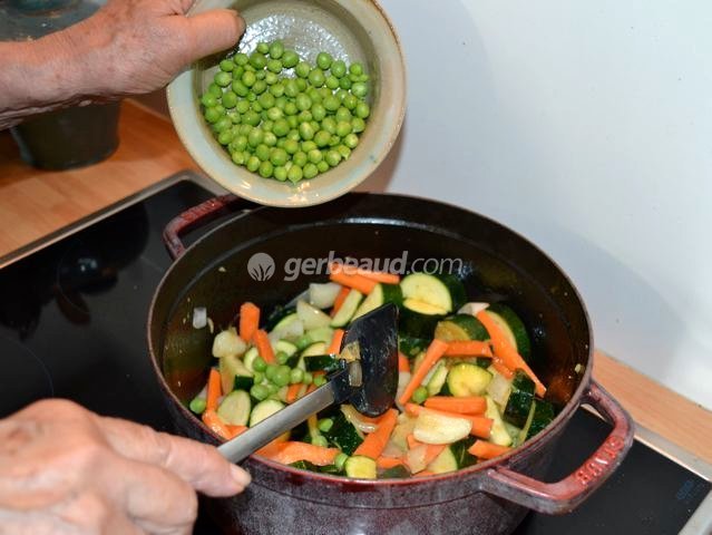 Ajout des petits-pois