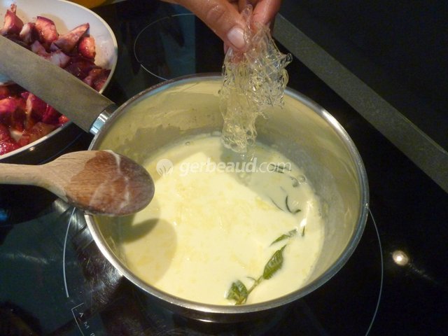 Gélatine dans la crème infusée