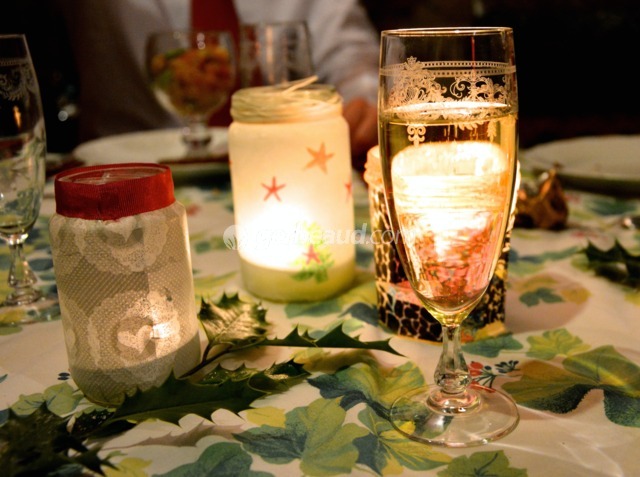 Bougies et champagne