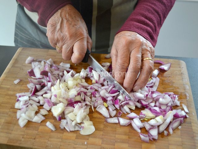Découpe des oignons