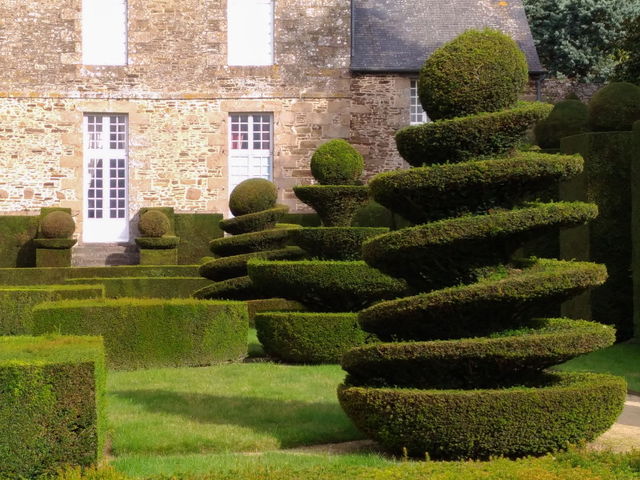 Topiaire dans la cour de la Ballue