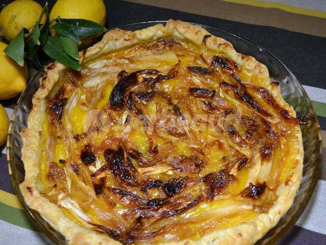 Tarte aux endives confites et au lemon-curd