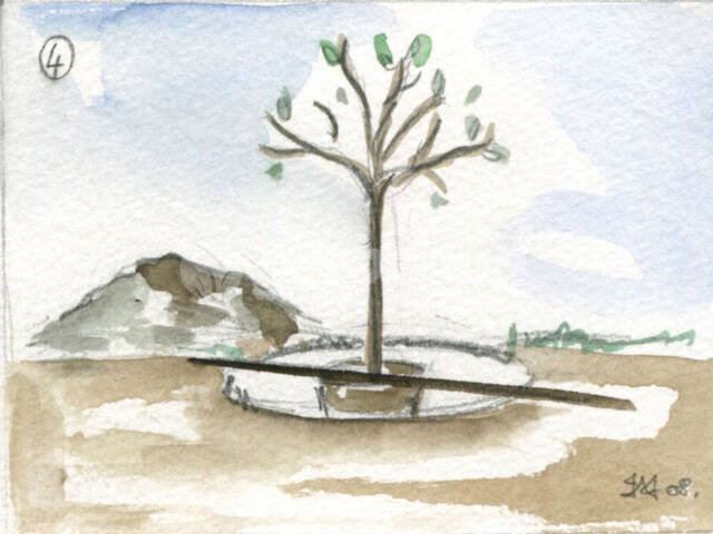 Plantation de l'arbuste de niveau