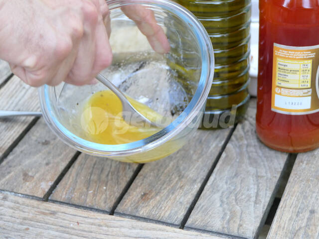 Préparation de la vinaigrette