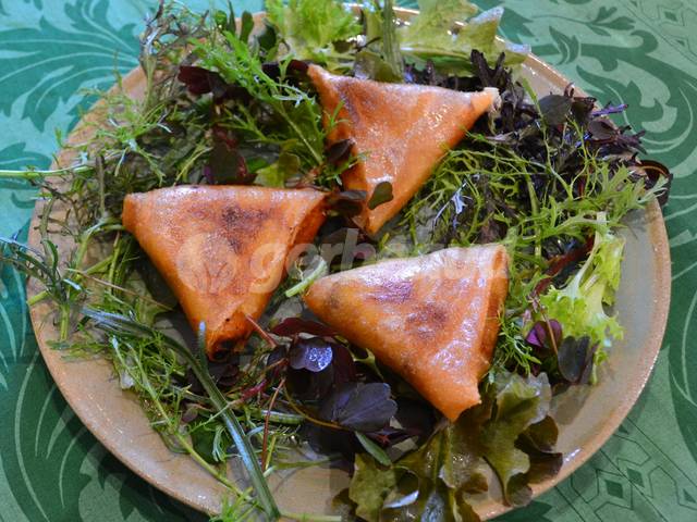 Samoussas au potimarron et à l'ail noir