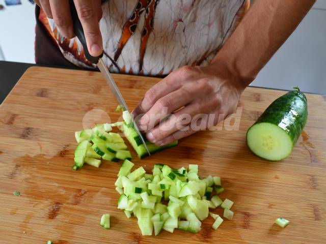 Découpe des concombres