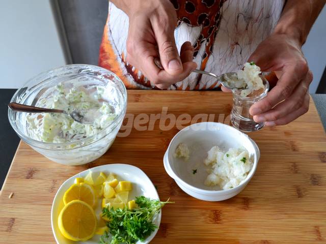 Montage des verrines : poisson