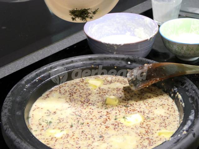 Ajout du beurre et du thym