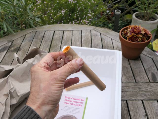 Tube de cocons d'abeilles pollinisatrices (déballage)