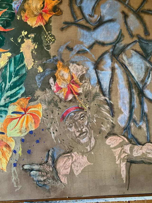 Le Dernier explorateur (détail), 2008, 203 x 138 cm, 2 photos et 1 texte, 32,5 x 24,5 cm