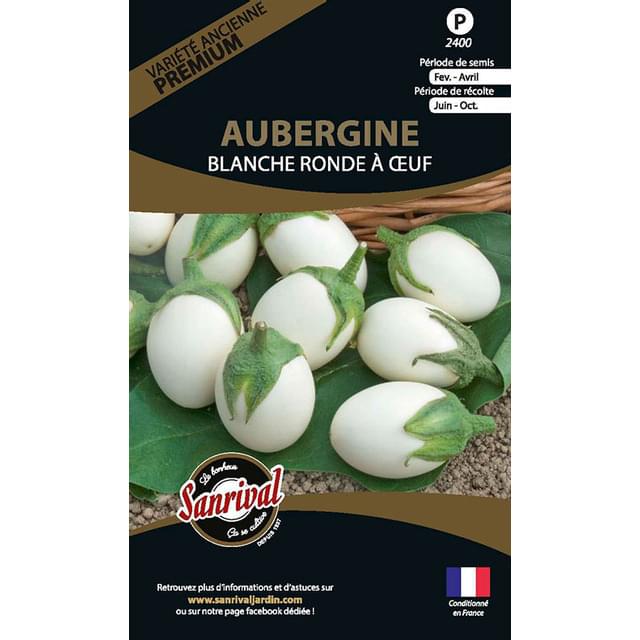 Aubergine blanche ronde a oeuf (ancienne) (sachet)