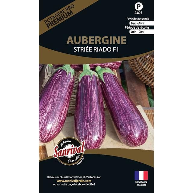 Aubergine striée riado f1 (sachet)