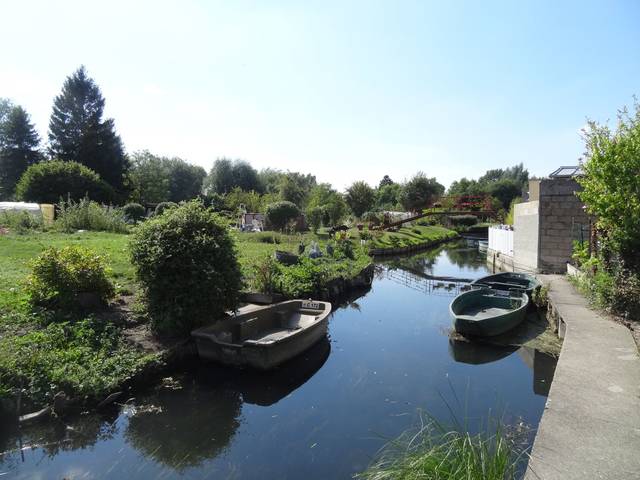 Barques amarées dans les hortillonnages