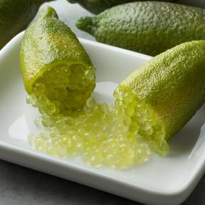 Citron caviar ovale de production française , agriculture raisonnée