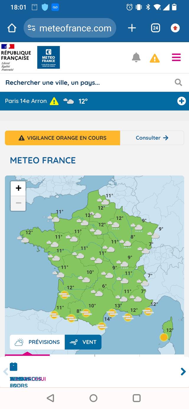 Site mobile MétéoFrance