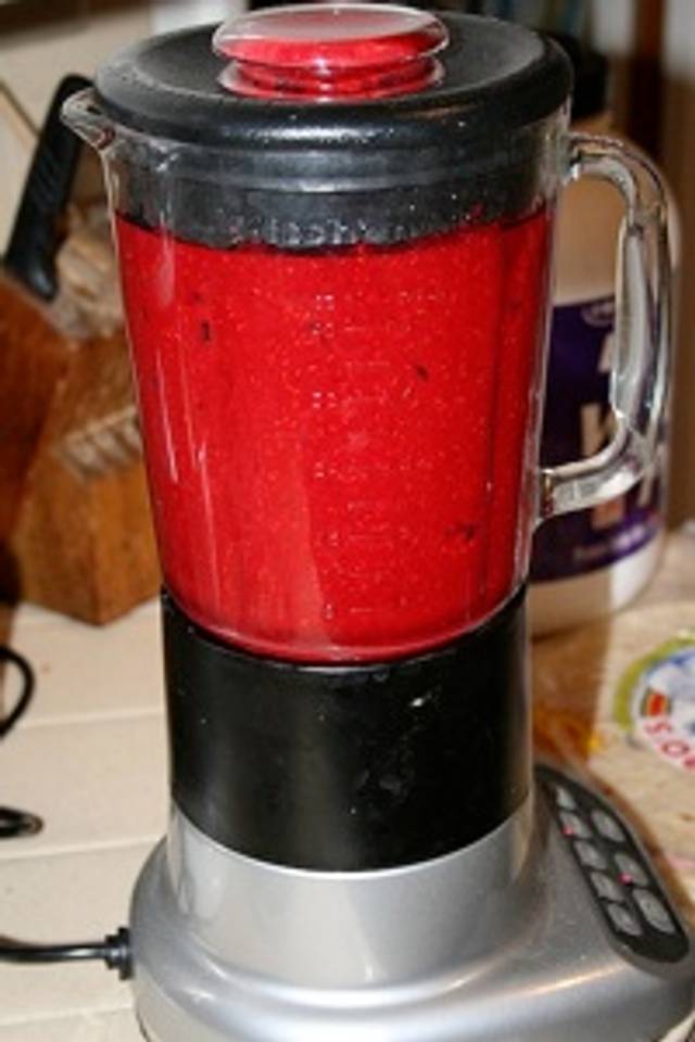 Préparation de coulis de framboise