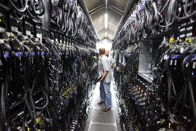 Intérieur d'un centre de données (datacenter)
