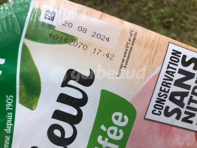 DLC sur jambon (date limite de consommation)