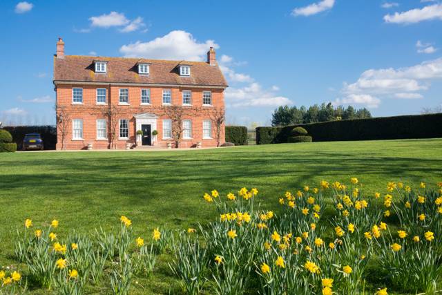 Gazon anglais, devant un manoir