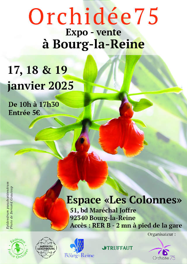 Exposition Orchidées à Bourg-la-Reine (92340) les 17-18-19 janvier 2025