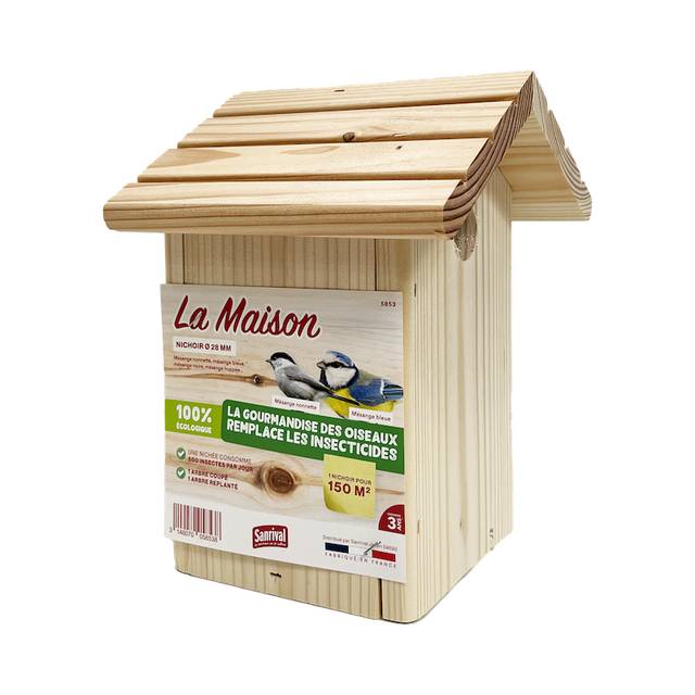 Maison nichoir Mesange Bleue 28 mm