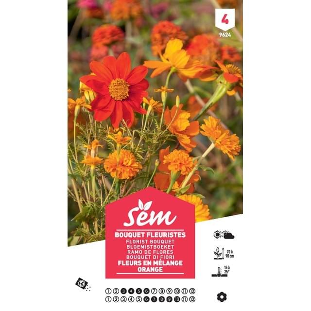 Mélange bouquet de fleuristes orange XXL (sachet)