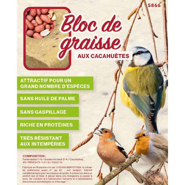 Bloc de graisse aux cacahuètes