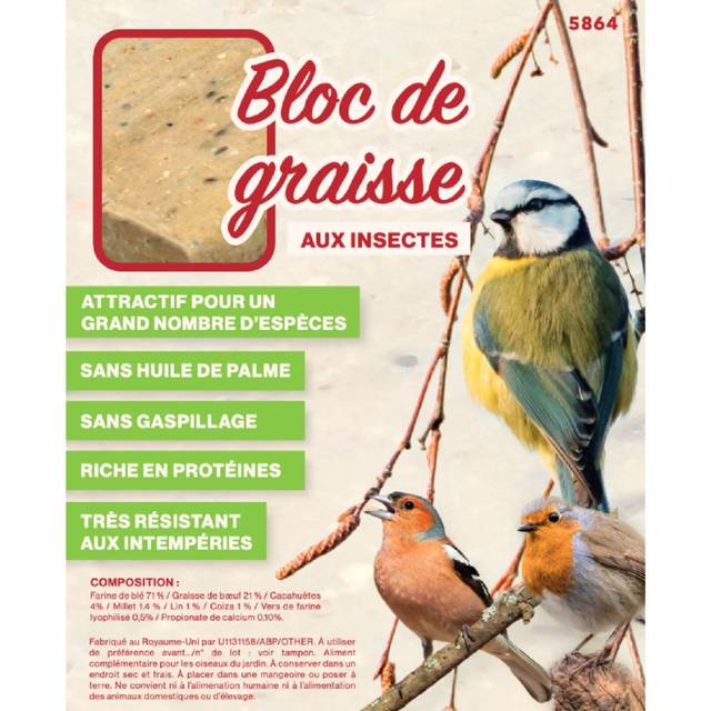 Bloc de graisse aux insectes