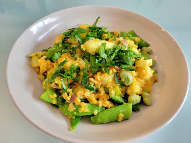 Printanières aux lentilles corail