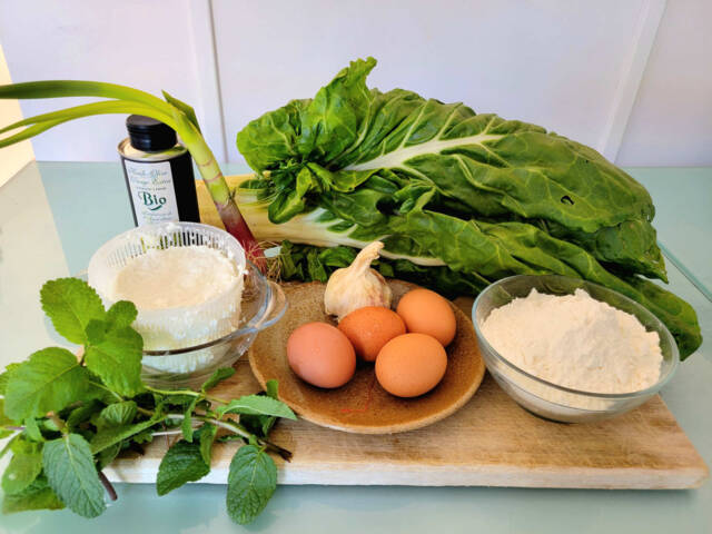 Ingrédients de la tarte aux herbes