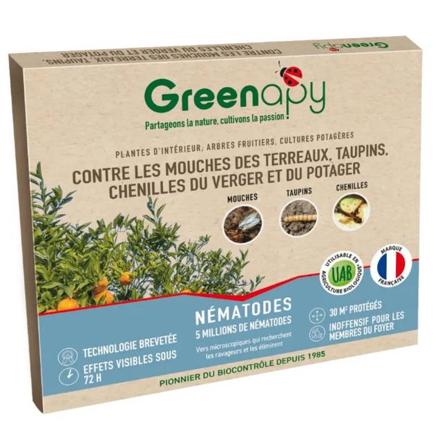 Nématodes Sf anti mouches des terreaux, taupins, chenilles du potager, chenilles du verger, fourmis