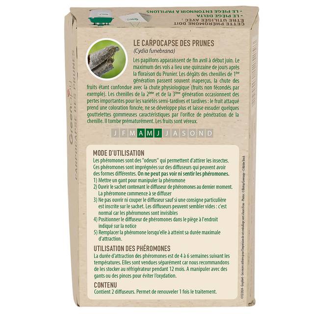 Phéromones - Carpocapse des prunes - 2 capsules