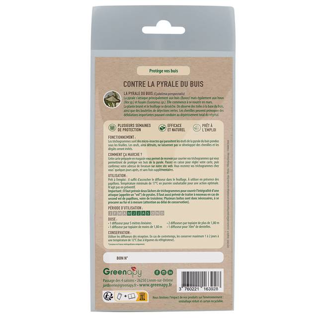 Anti-pyrale du buis -  Tricholine Buxus - 4 diffuseurs