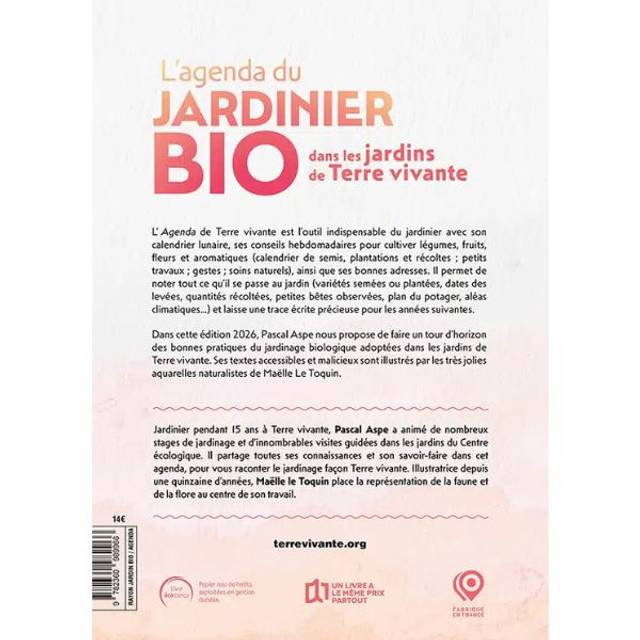 L’Agenda du jardinier bio 2026