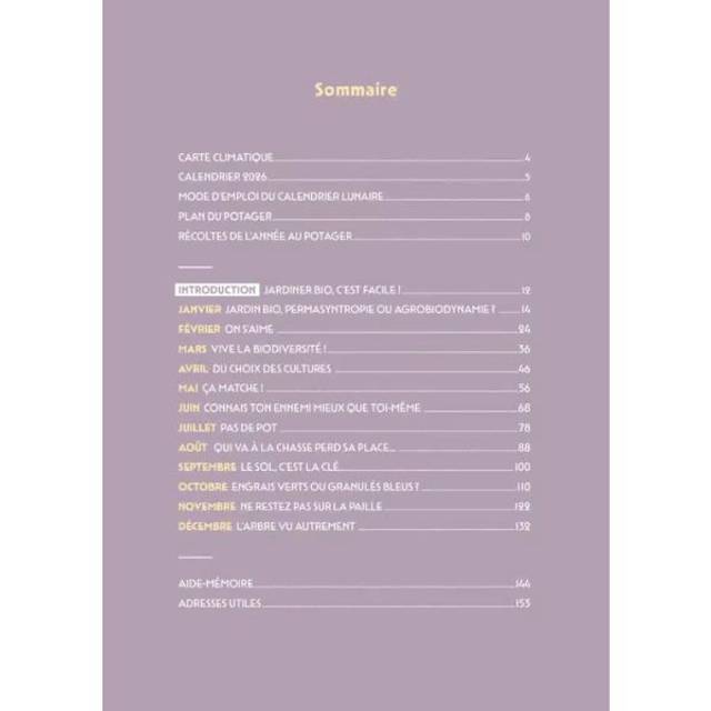 L’Agenda du jardinier bio 2026