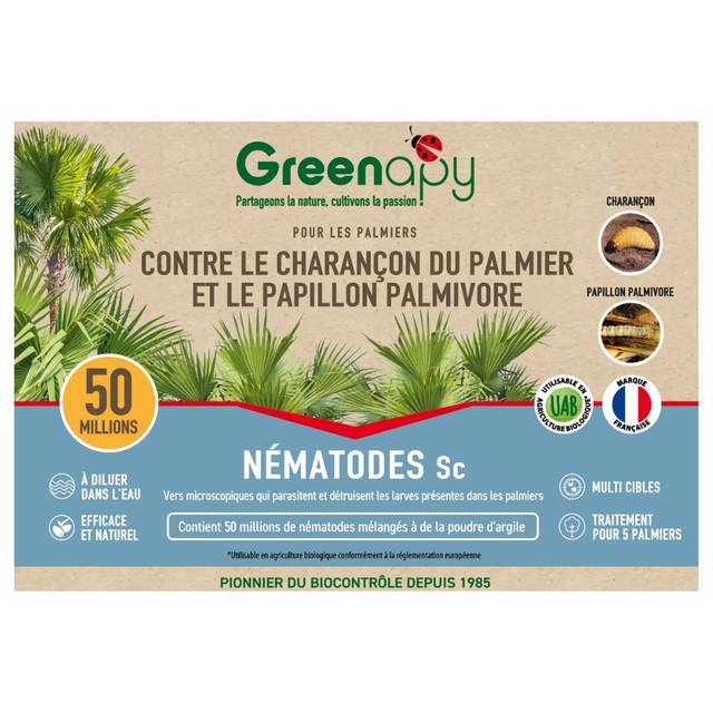 NémaPalmier 50 M, anti-ravageurs du palmier boite 50M (D.R. / Greenapy)