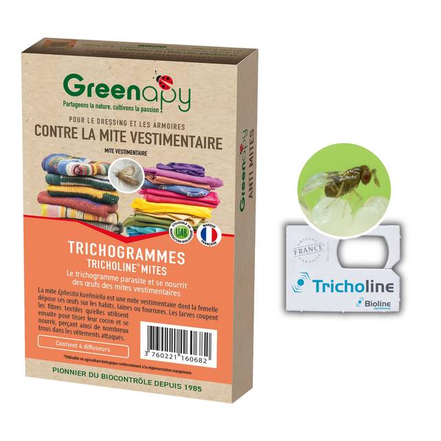 Trichogramme 4 diffuseurs, anti-mites des vêtements (D.R. / Greenapy)