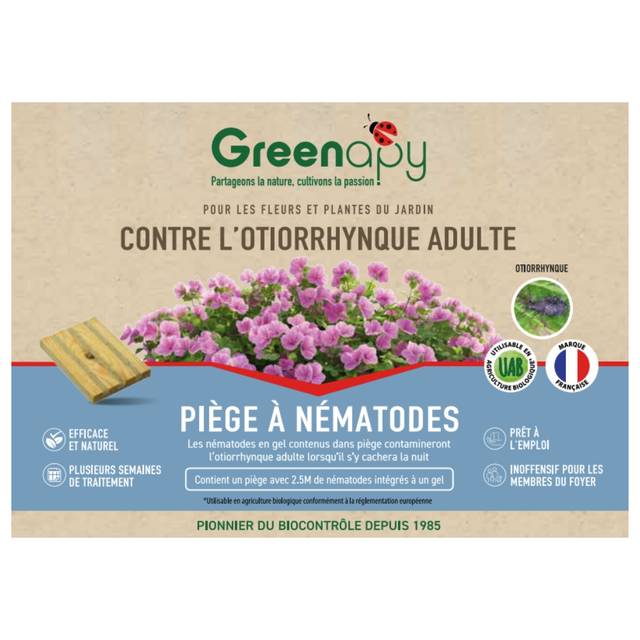 Piège à othiorrhynques adultes à base de nématodes (D.R. / Greenapy)