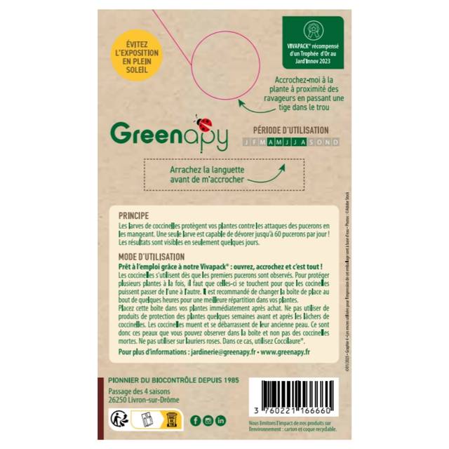Coccifly 80 larves blister prêt à l'emploi anti-pucerons arbustes (D.R. / Greenapy)