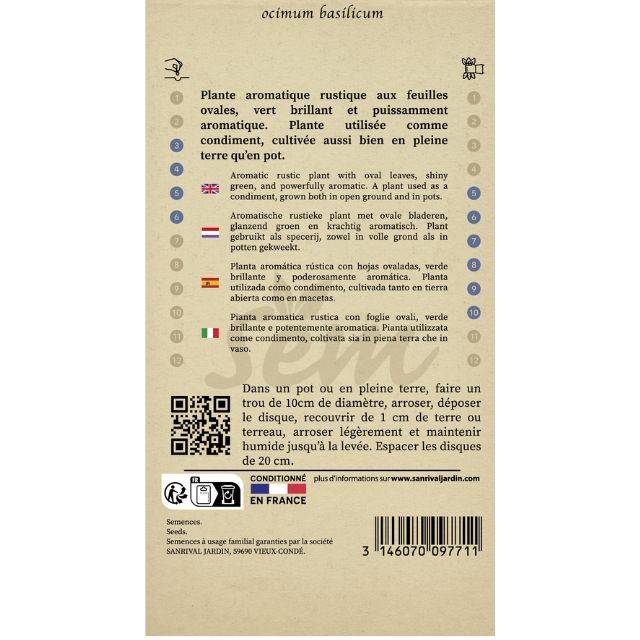 Basilic Grand Vert - 3 disques