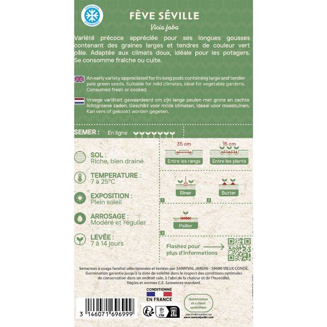 Fève Séville à longues cosses