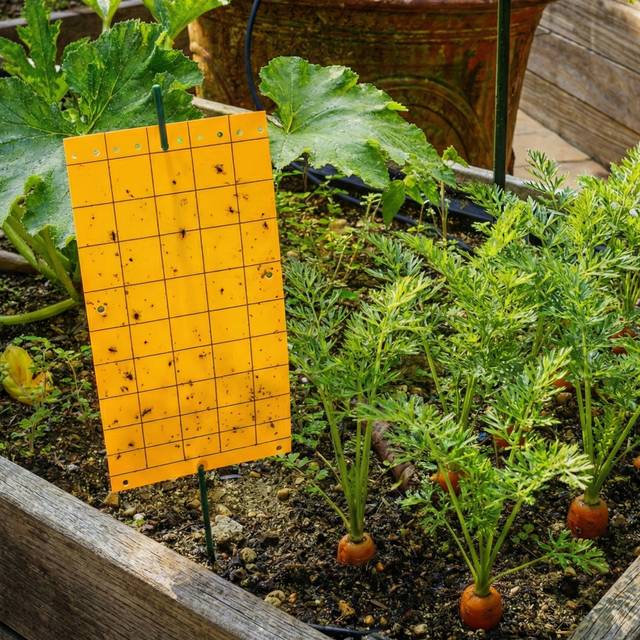 Pièges mouche de la carotte, plaques chromatiques engluées oranges (10 Plaques de 25x10cm)