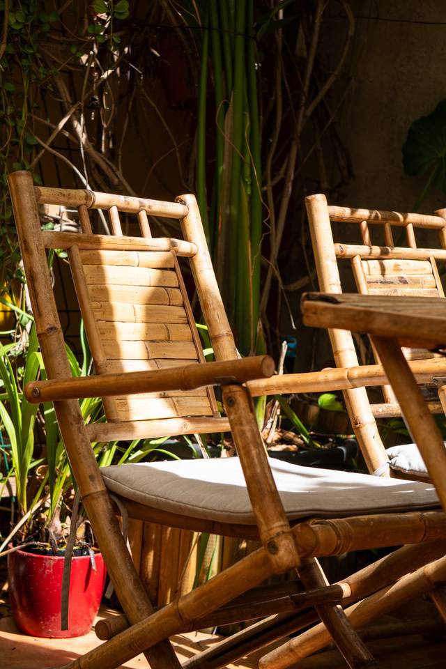Chaises de jardin en bambou